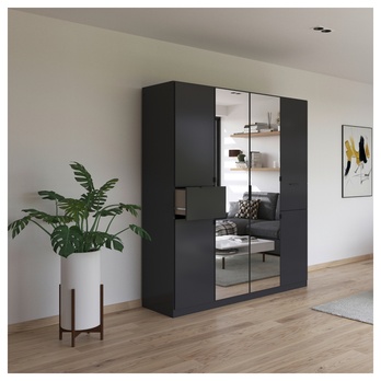 Šatníková skriňa TICAO II metalická sivá, šírka 181 cm 1