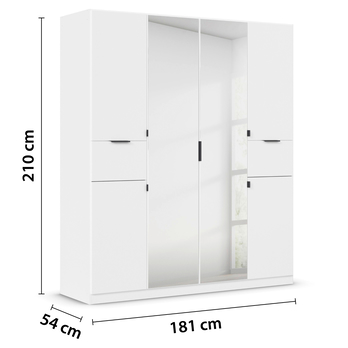 Šatníková skriňa TICAO II alpská biela, šírka 181 cm 4