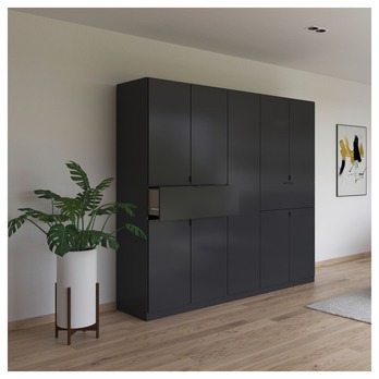 Šatníková skriňa TICAO III sivá metalická, šírka 226 cm 1