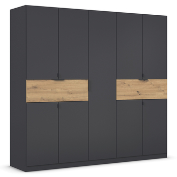 Šatníková skriňa TICAO III sivá metalická/dub artisan, šírka 226 cm 3