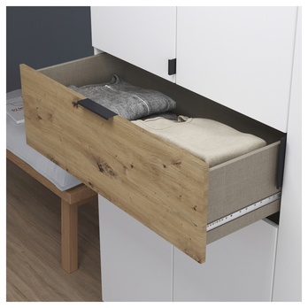 Šatníková skriňa TICAO III alpská biela/dub artisan, šírka 226 cm 4
