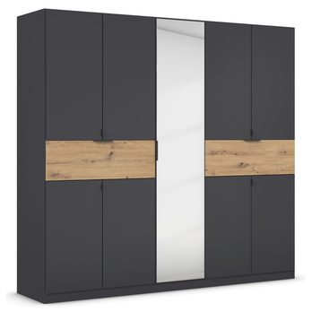 Šatníková skriňa TICAO IV metalická sivá/dub artisan, šírka 226 cm 3