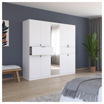 Šatníková skriňa TICAO IV alpská biela, šírka 226 cm 1