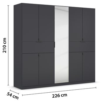 Šatníková skriňa TICAO IV metalická sivá, šírka 226 cm 4