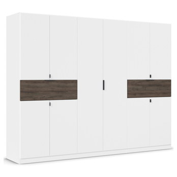 Šatníková skriňa TICAO V alpská biela/dub atlantic tmavý, šírka 271 cm 3