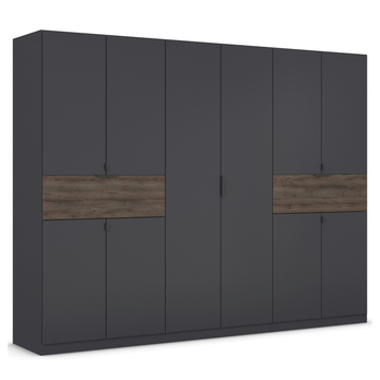 Šatníková skriňa TICAO V metalická sivá/dub atlantic tmavý, šírka 271 cm 3