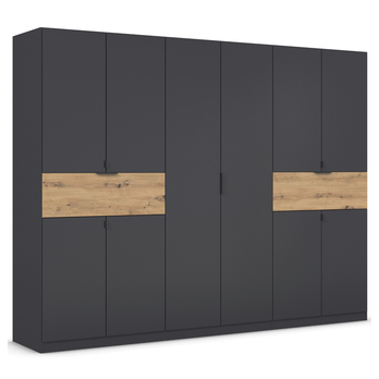 Šatníková skriňa TICAO V metalická sivá/dub artisan, šírka 271 cm 3