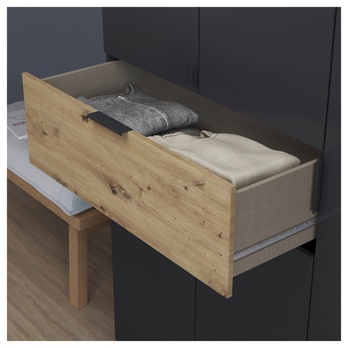 Šatníková skriňa TICAO V metalická sivá/dub artisan, šírka 271 cm 4