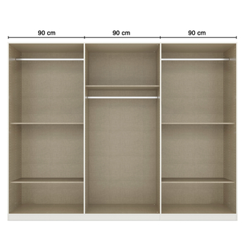 Šatníková skriňa TICAO V metalická sivá, šírka 271 cm 2