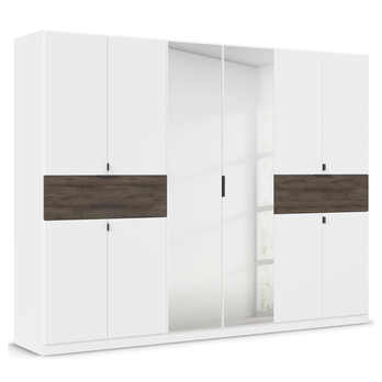 Šatníková skriňa TICAO VI alpská biela/dub atlantic tmavý, šírka 271 cm 3