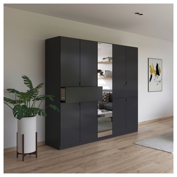 Šatníková skriňa TICAO VI metalická sivá, šírka 271 cm 1