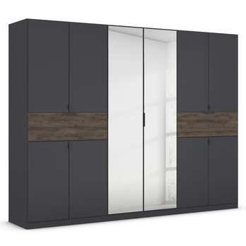Šatníková skriňa TICAO VI metalická sivá/dub atlantic tmavý, šírka 271 cm 3