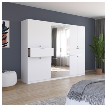 Šatníková skriňa TICAO VI alpská biela, šírka 271 cm 1