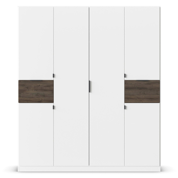 Šatníková skriňa TICAO alpská biela/dub atlantic tmavý, šírka 181 cm 3