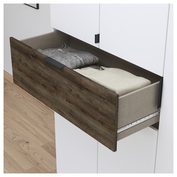 Šatníková skriňa TICAO alpská biela/dub atlantic tmavý, šírka 181 cm 4