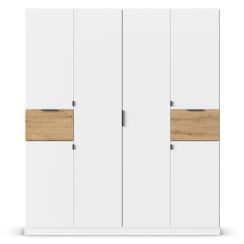 Šatníková skriňa TICAO alpská biela/dub artisan, šírka 181 cm 4