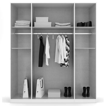 Šatníková skriňa TICAO alpská biela/dub artisan, šírka 181 cm 2