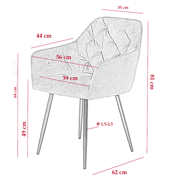 Jedálenská stolička TINA I S vintage sivá, sada 2 ks 7