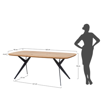 Jedálenský stôl TINA dub, 160x90 cm 8