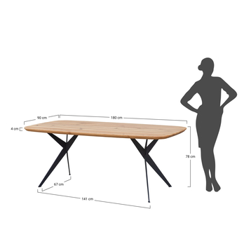 Jedálenský stôl TINA dub, 180x90 cm 8