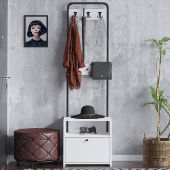 Predsieňová zostava TINA biela/čierna 3