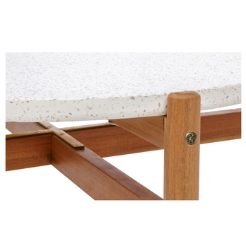Záhradný stolík TIRROCANO prírodná/biela, priemer 85 cm 3