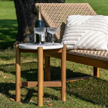 Záhradný stolík TIRROCANO prírodná/biela, priemer 37 cm 6