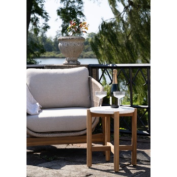 Záhradný stolík TIRROCANO prírodná/biela, priemer 37 cm 7