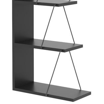 Regál/knižnica TLOS antracit/čierna 2