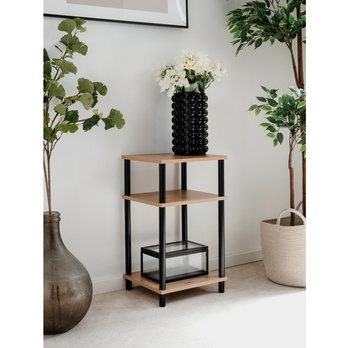 Prístavný stolík TOBI čierna/dub artisan 1