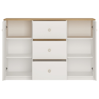 Komoda TODI alpská biela/dub vicenza, šírka 135 cm 2