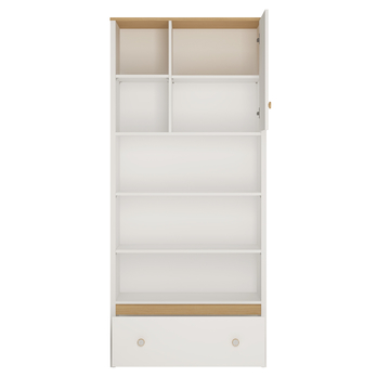 Regál TODI alpská biela/dub vicenza, šírka 85 cm 2