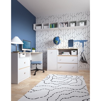 Písací stôl TODI alpská biela/dub vicenza 4