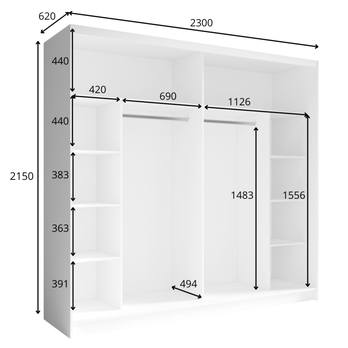 Šatníková skriňa TOGO dub wellington 3