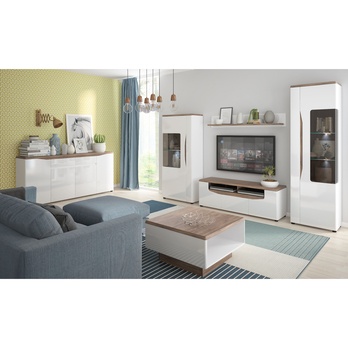 TV stolík TOLEDO biela/dub stirling 1