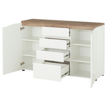 Komoda TOLEDO biela/dub stirling 2