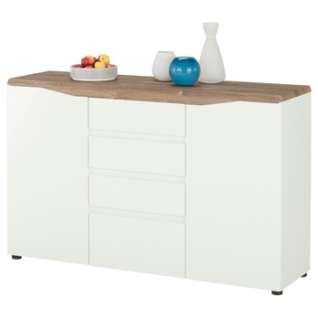 Komoda TOLEDO biela/dub stirling 4