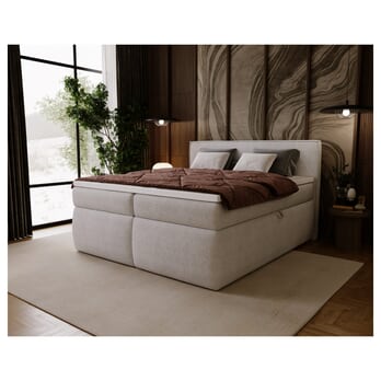 Posteľ s matracom a topperom TOLEDO svetlosivá, 160x200 cm 1