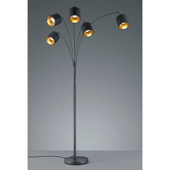 Stojacia oblúková lampa TOMMY čierna/zlatá 2