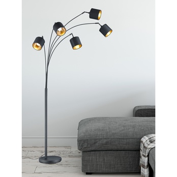 Stojacia oblúková lampa TOMMY čierna/zlatá 3