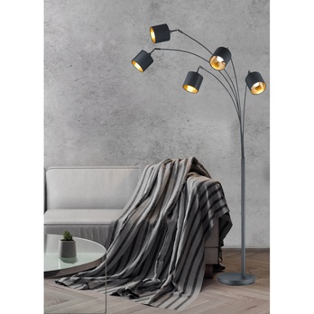Stojacia oblúková lampa TOMMY čierna/zlatá 1