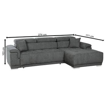 Sedacia súprava TONDELA pravá, sivá 2