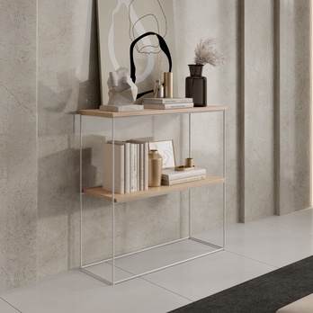 Konzolový stolík TONI biela/dub artisan, šírka 80 cm 1