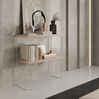 Konzolový stolík TONI biela/dub sonoma, šírka 80 cm 1