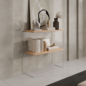 Konzolový stolík TONI biela/dub lancelot, šírka 80 cm 1