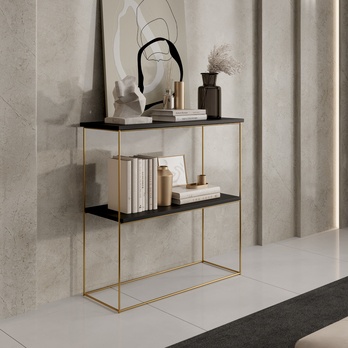 Konzolový stolík TONI zlatá/čierna, šírka 80 cm 1