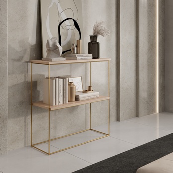 Konzolový stolík TONI zlatá/dub sonoma, šírka 80 cm 1