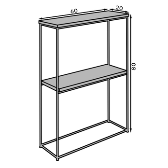 Konzolový stolík TONI čierna/biela, šírka 60 cm 2