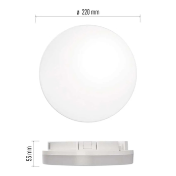 Stropné kúpeľňové svietidlo TORI biela, priemer 22 cm 7