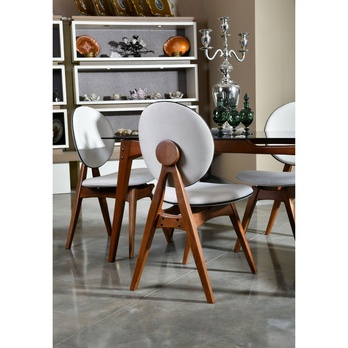 Jedálenská stolička TOUCH krémová/orech, sada 2 ks 3